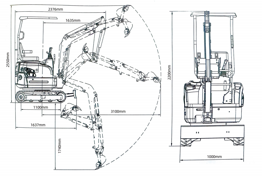 W13 - 1.3 Ton Mini Excavator